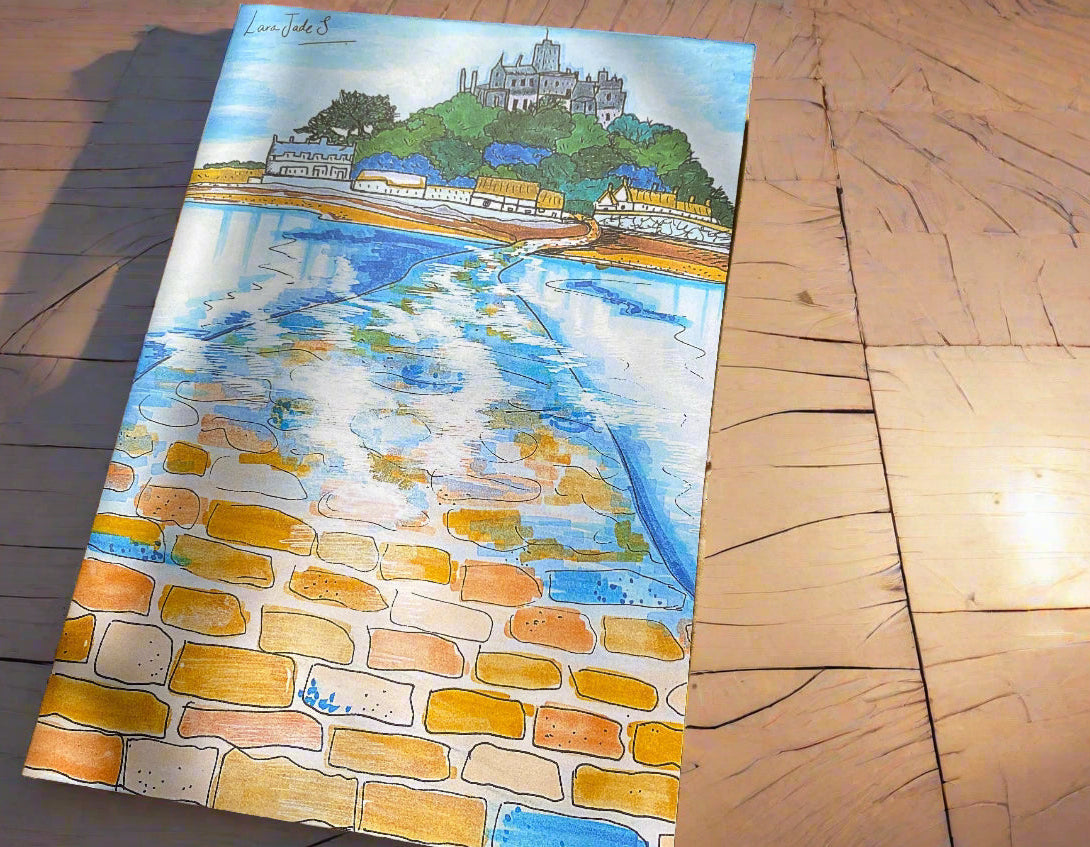 St Michael's Mount Art Eco Greeting Card